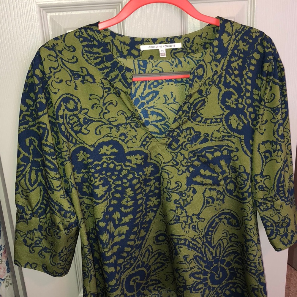 Olive green silk top!